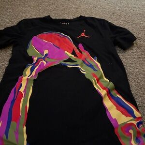 Nike Kids Black Tee with Colorful Graphic